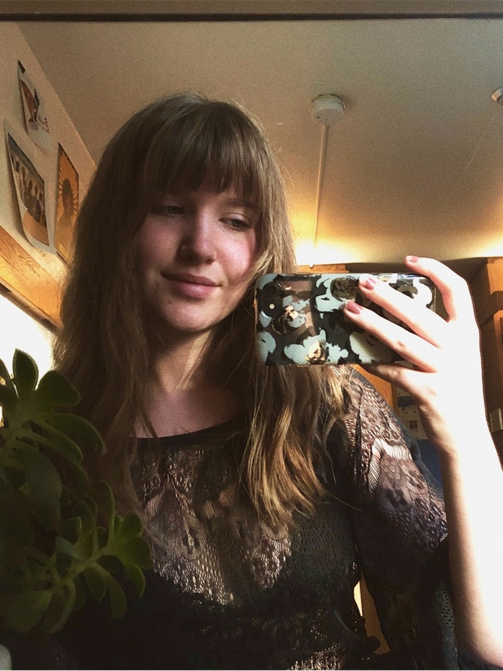 Sheer Black Lace Top - Feminine Overlay